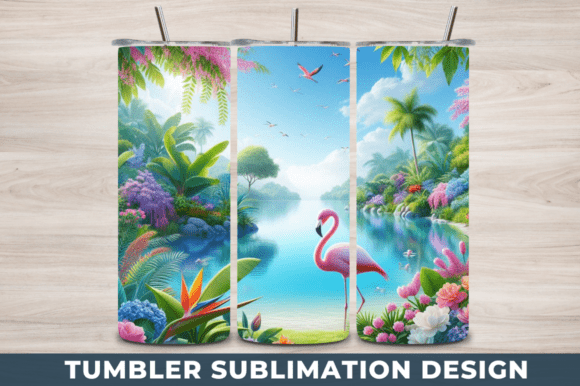 Download 3D Flamingo 20 Oz Skinny Tumbler Wraps - Premium Resources