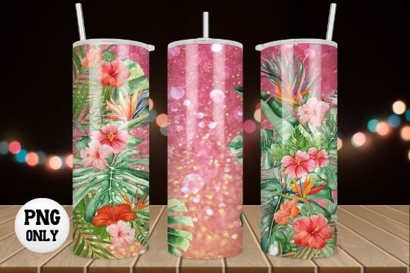 Download Tropical Flower Tumbler Wrap Sublimation - Premium Resources
